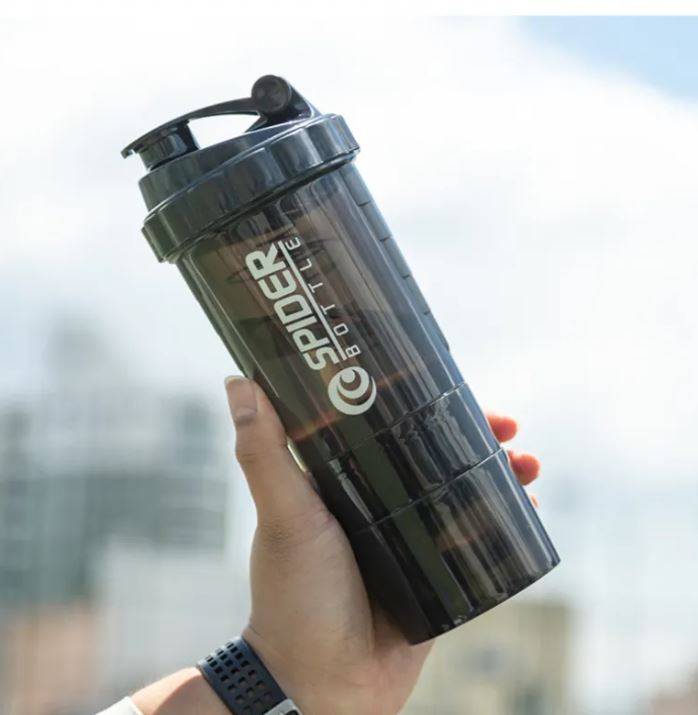 Triple Layer Gym Shaker Bottle