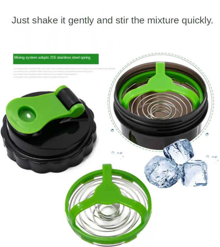 Triple Layer Gym Shaker Bottle