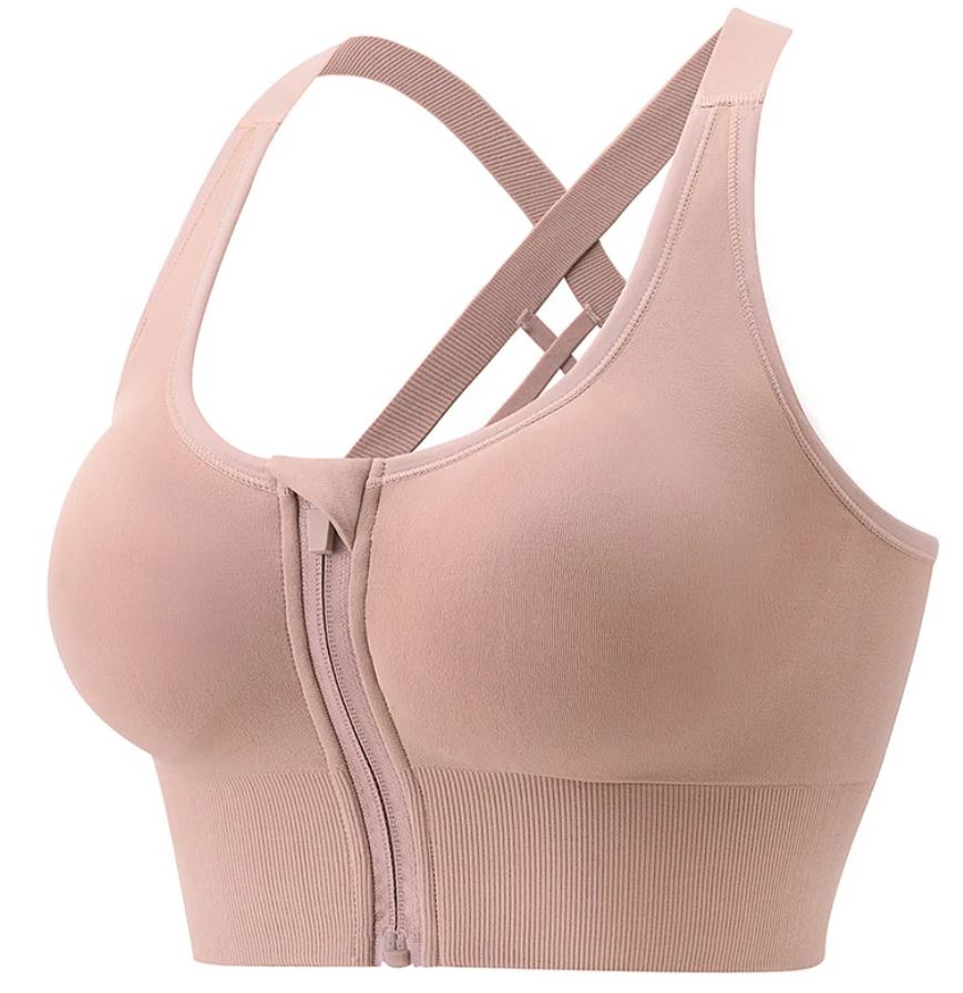 Women's Gym Sports Bra With Zip